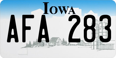 IA license plate AFA283