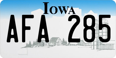 IA license plate AFA285