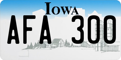 IA license plate AFA300