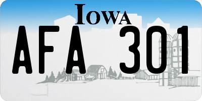 IA license plate AFA301