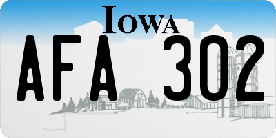 IA license plate AFA302