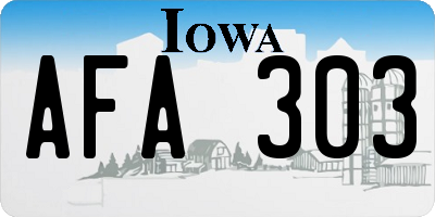 IA license plate AFA303