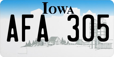 IA license plate AFA305