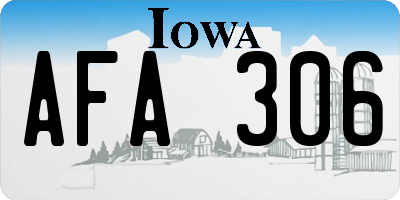 IA license plate AFA306