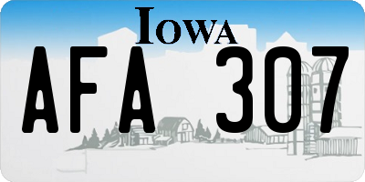 IA license plate AFA307