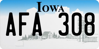 IA license plate AFA308