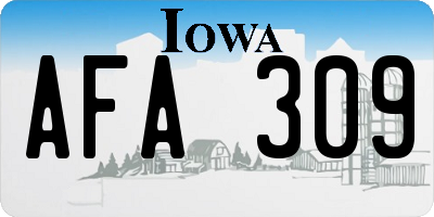 IA license plate AFA309