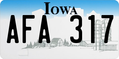 IA license plate AFA317