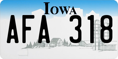 IA license plate AFA318