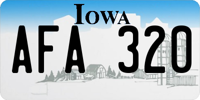 IA license plate AFA320