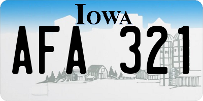IA license plate AFA321