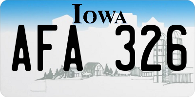 IA license plate AFA326