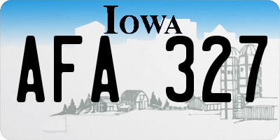 IA license plate AFA327