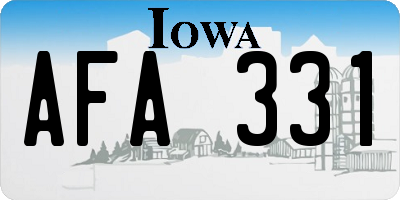IA license plate AFA331