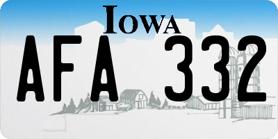 IA license plate AFA332