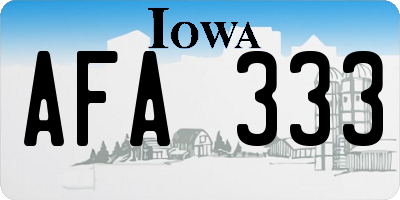 IA license plate AFA333