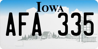 IA license plate AFA335