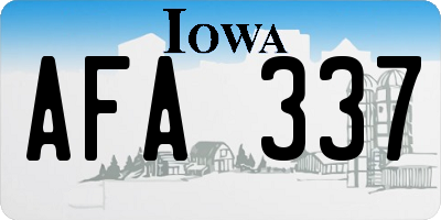IA license plate AFA337