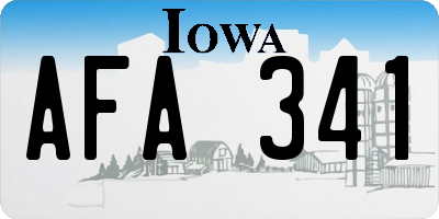 IA license plate AFA341