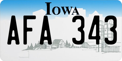 IA license plate AFA343