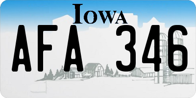 IA license plate AFA346