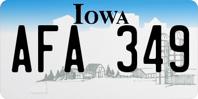 IA license plate AFA349