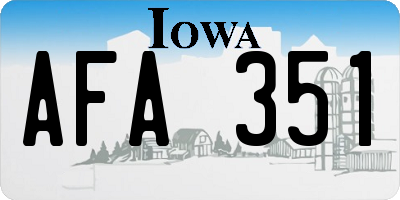IA license plate AFA351
