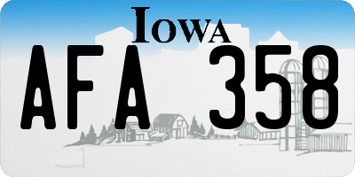 IA license plate AFA358