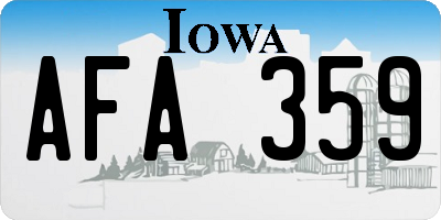 IA license plate AFA359