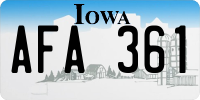 IA license plate AFA361