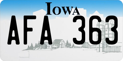 IA license plate AFA363