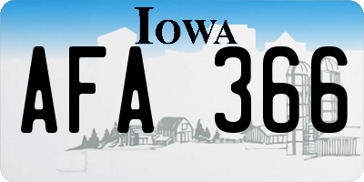 IA license plate AFA366