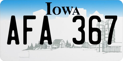 IA license plate AFA367