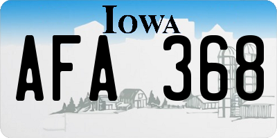 IA license plate AFA368