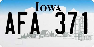 IA license plate AFA371