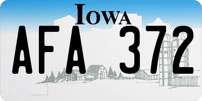 IA license plate AFA372