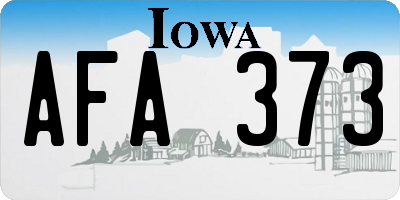 IA license plate AFA373