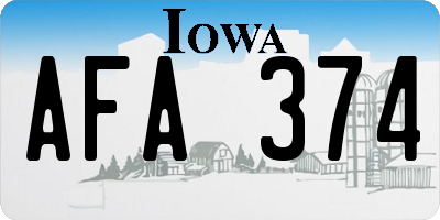IA license plate AFA374