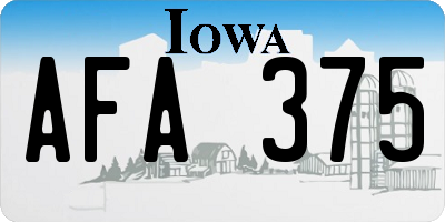 IA license plate AFA375