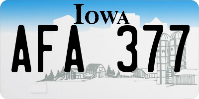 IA license plate AFA377