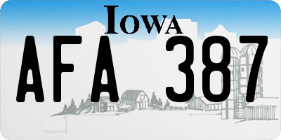 IA license plate AFA387