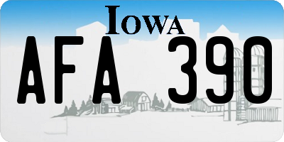 IA license plate AFA390