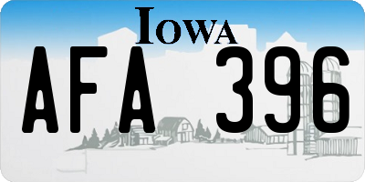 IA license plate AFA396
