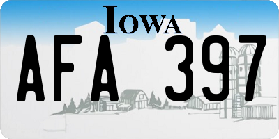 IA license plate AFA397