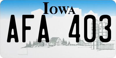 IA license plate AFA403