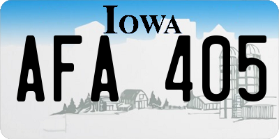 IA license plate AFA405