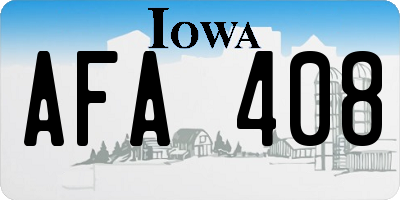 IA license plate AFA408
