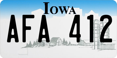 IA license plate AFA412