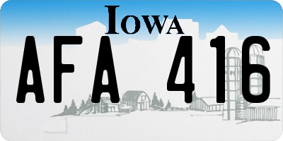IA license plate AFA416
