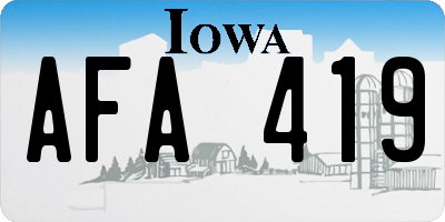 IA license plate AFA419